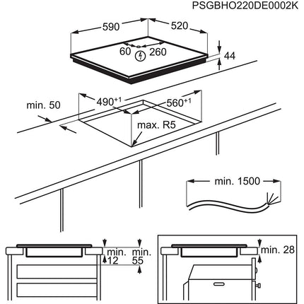 Plaque induction ELECTROLUX BIT60336BK - 3 foyers et Connexion hotte Hob2Hood