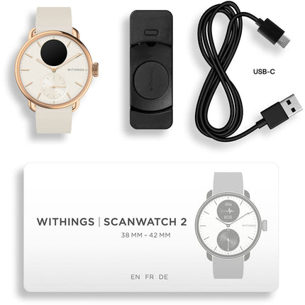 Montre santé WITHINGS Connecté Scanwatch 2 Rose Gold Sand 38mm