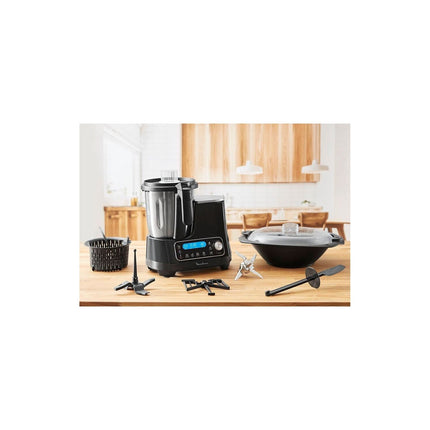 Robot cuiseur MOULINEX Clickchef noir HF456810 + cuiseur vapeur