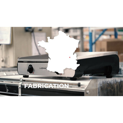 Plancha électrique LAGRANGE Pro 65L noir 2 brûleurs à poser, 65x40 cm + kit d'accessoires