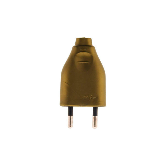 ZENITECH Fiche mâle 2P 6A - Or - Zenitech