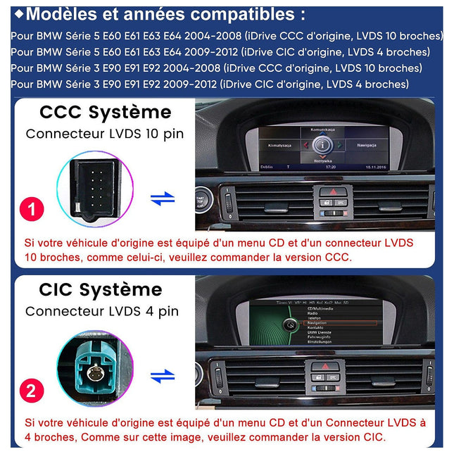 Autoradio connecté JUNSUN pour BMW E60 E90-E93 CCC system Carplay