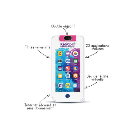 Lecteur MP4 VTECH KidiCom Advance 3.0 Blanc et Rose