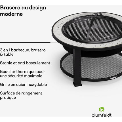 Brasero BLUMFELDT Merano Circolo Ø 87cm 3en1 grill table