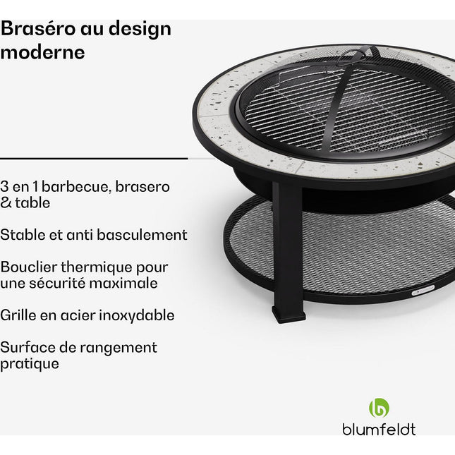 Brasero BLUMFELDT Merano Circolo Ø 87cm 3en1 grill table