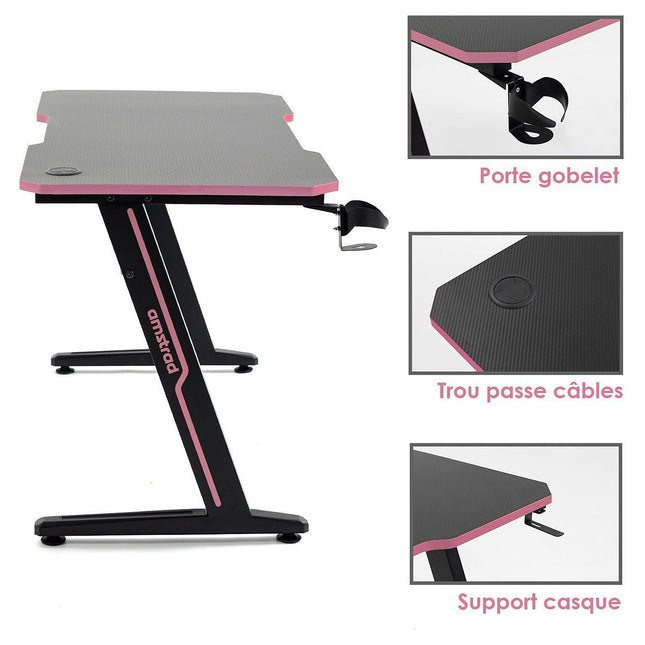 Bureau gamer AMSTRAD DESK120Z-PINK