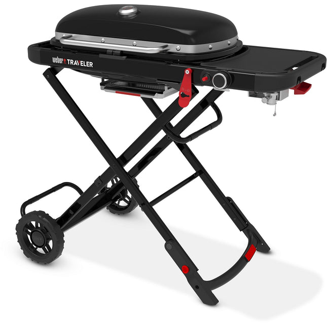 Barbecue gaz WEBER Gaz Traveler, sur chariot, 1 brûleur, surface de cuisson 63.5 x 34.3 cm