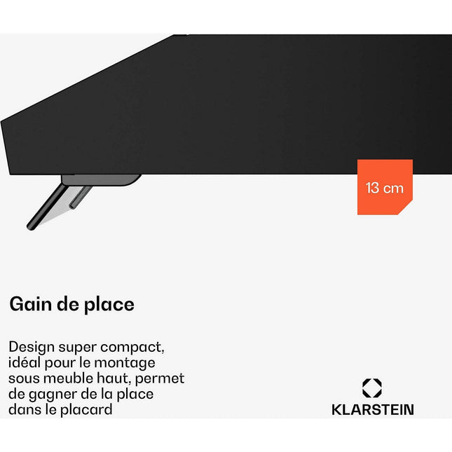 Hotte casquette KLARSTEIN Purista Force Compacte 384,8m³/h C noir