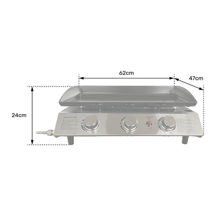 Plancha gaz HAPPY GARDEN Plancha au gaz SÉVILLE - 3 brûleurs 7,5k