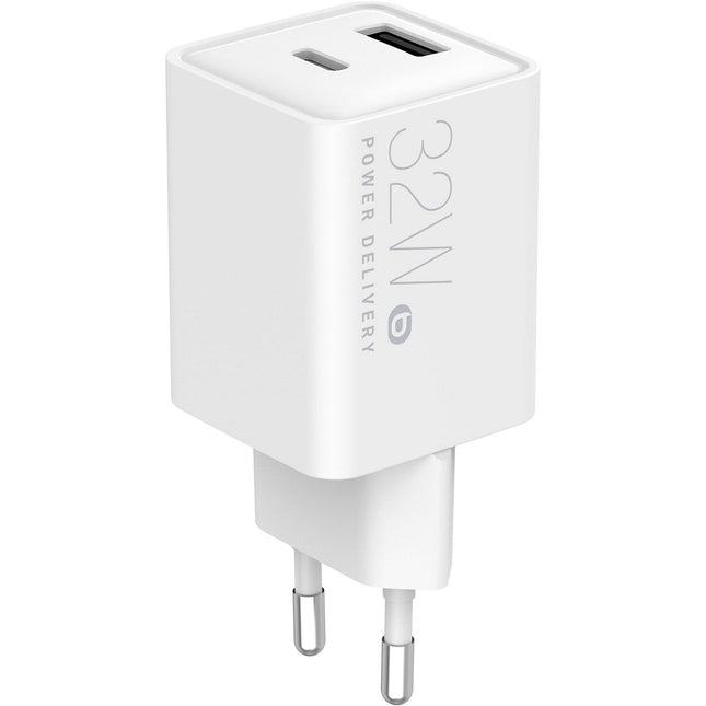 Chargeur ESSENTIELB 32W charge rapide USB-A / USB-C Blanc