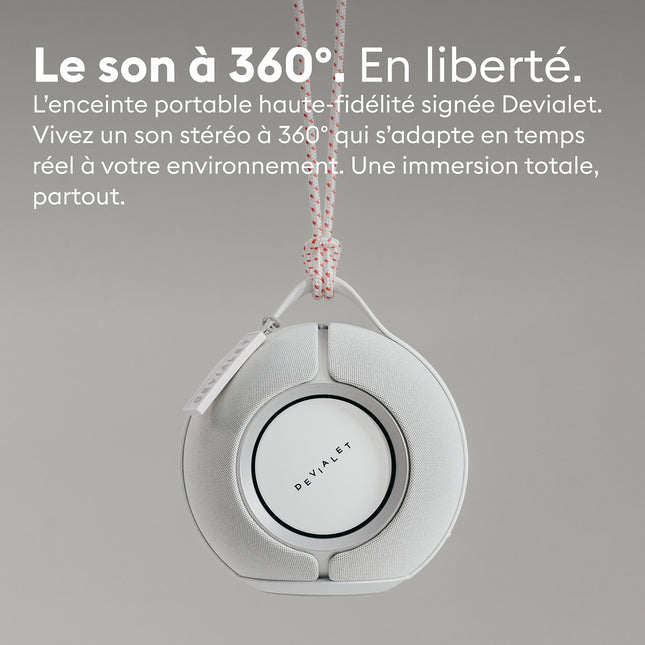 Enceinte portable DEVIALET Mania White Mist + Étui de transport inclus