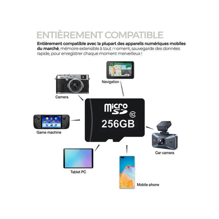 Carte Micro SD VISIODIRECT Carte Mémoire Micro SD 256Go SDXC/SDHC