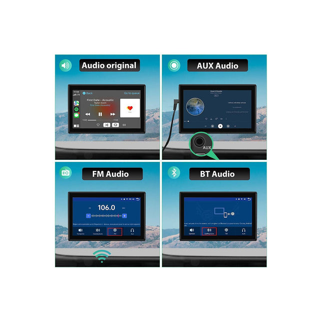 Autoradio connecté JUNSUN Écran 9 pouces, caméra de recul CarPlay