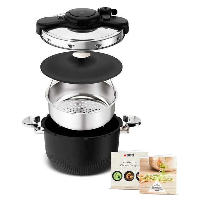 Autocuiseur SEB cocotte 3 en 1 TEMPO 6L noir