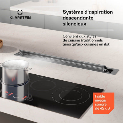 Hotte plan de travail KLARSTEIN Brisa 90 cm 708 m³/h A+ 42 dB Inox
