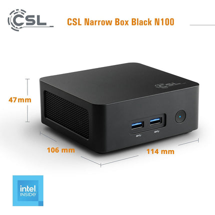 Mini PC CSL-COMPUTER Narrow Box Black 8Go 1000Go Win11 Pro