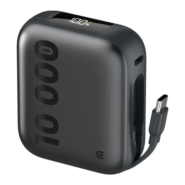 Batterie externe ESSENTIELB 10 000 mAh + cable USB-C intégré