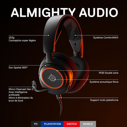 Casque gamer STEELSERIES Arctis Nova 1 Noir