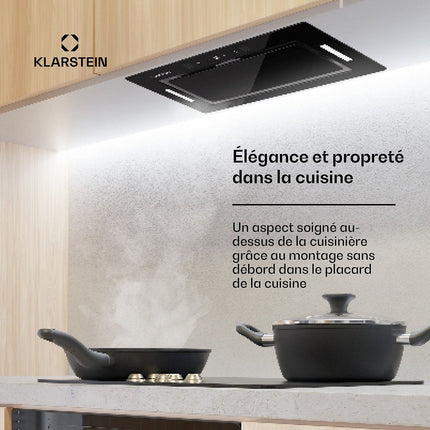 Hotte encastrable KLARSTEIN Hektor Eco 52 cm 466 m³/h verre A++ noir