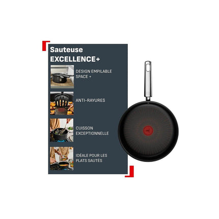 Sauteuse TEFAL 24cm Excellence + avec couvercle