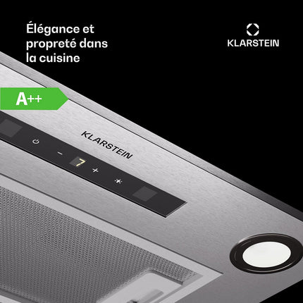 Hotte encastrable KLARSTEIN Paolo 52 cm encastrée 439 m³/h A++ inox