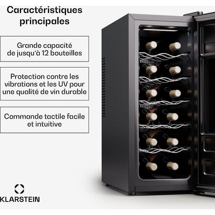 Cave à vin de service KLARSTEIN Silent Vino 12 Slim 12 bouteilles