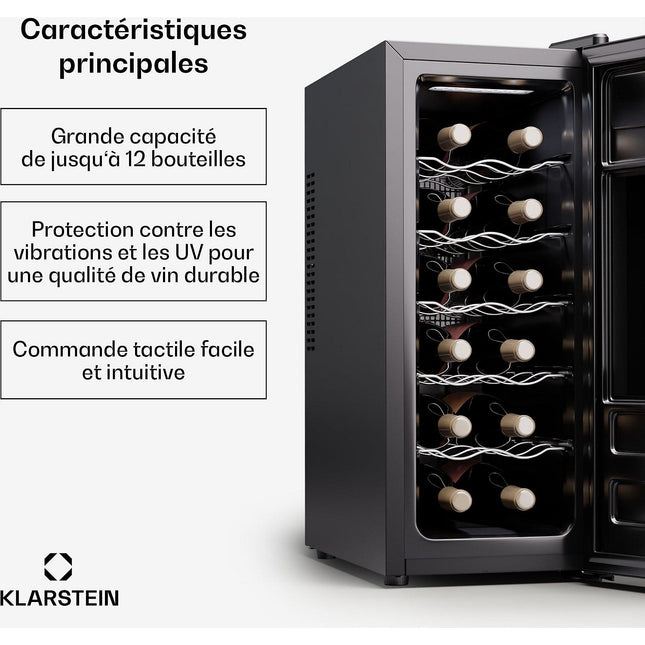 Cave à vin de service KLARSTEIN Silent Vino 12 Slim 12 bouteilles
