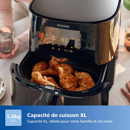 Airfryer PHILIPS HD9280/70 Friteuse sans huile connectée Noir, Série 5000 XL 6.2L