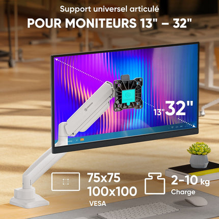 Support écran PC ONKRON Bras Écran PC 13"–32", 10 kg max, G80-BW