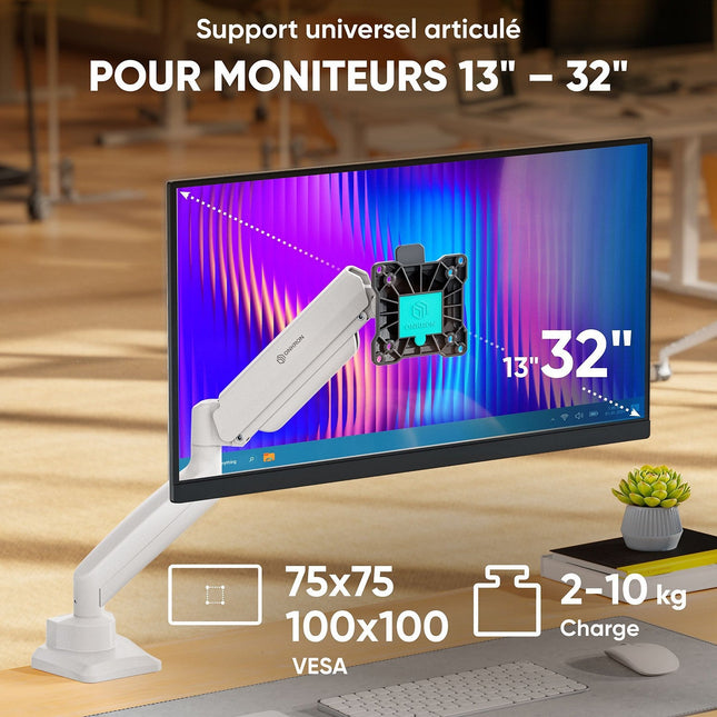 Support écran PC ONKRON Bras Écran PC 13"–32", 10 kg max, G80-BW