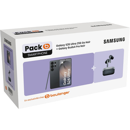 Smartphone SAMSUNG Pack S26 Ultra 5G 256 Go Noir + Buds4 Pro Noir
