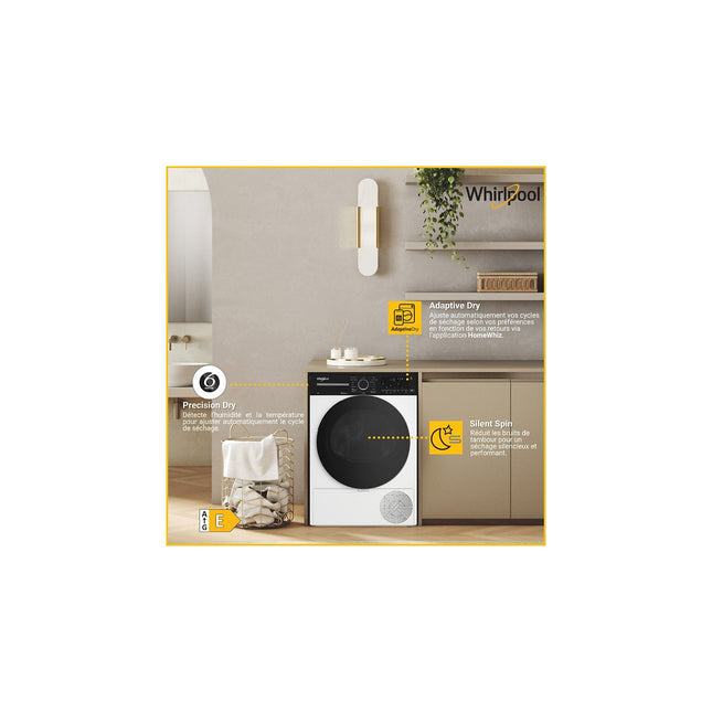 Sèche linge pompe à chaleur WHIRLPOOL CWD122MWBSFR