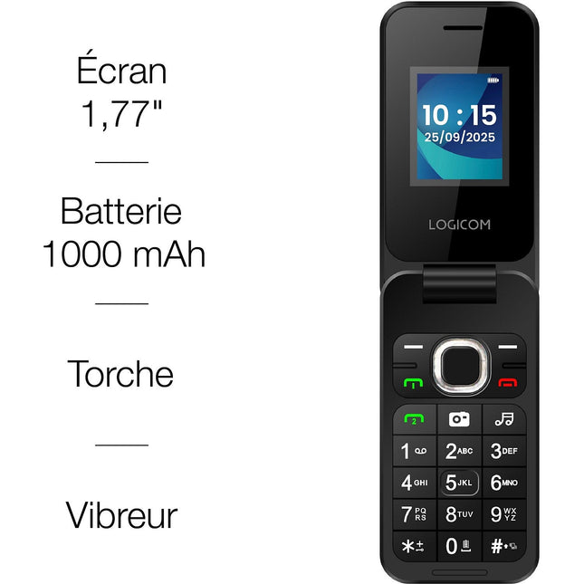 Téléphone portable LOGICOM Fleep 460 Noir