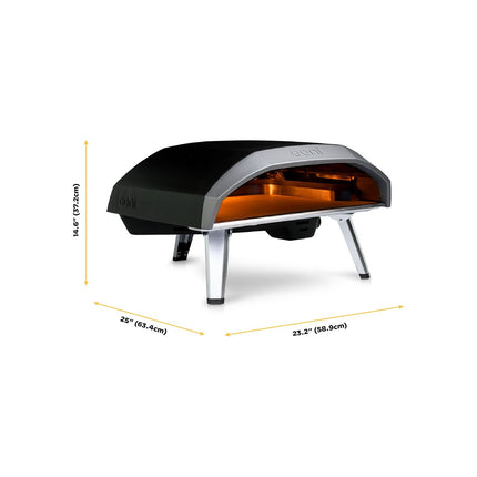 Four à pizza gaz OONI Koda 12 noir pizza 30 cm, préchauffage 15 min, de 280 à 500°C