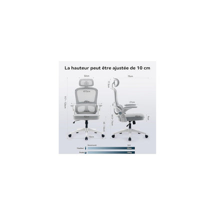 Fauteuil ergonomique SIHOO M102C chaise ergonomique blanc