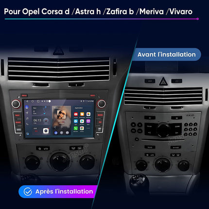 Autoradio connecté JUNSUN pour 7" Opel Astra H Corsa C/D Carplay