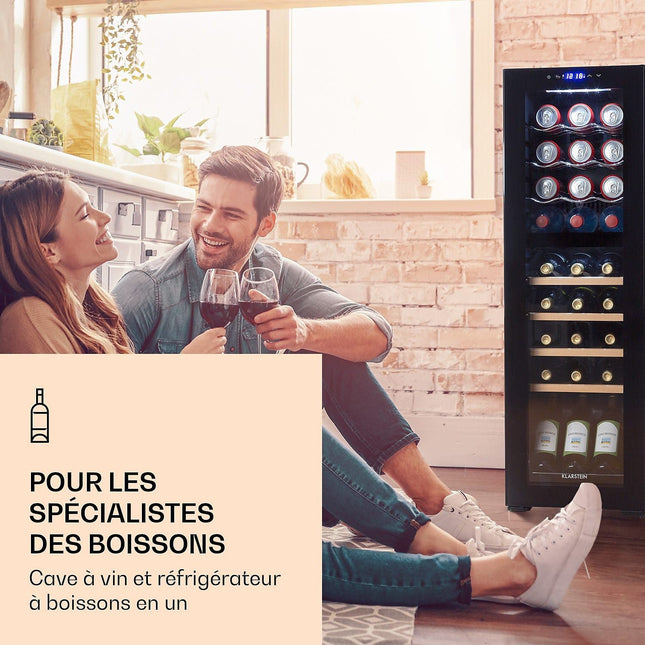 Cave à vin de service KLARSTEIN Bovella 27 Duo+ 74L 27 bouteilles