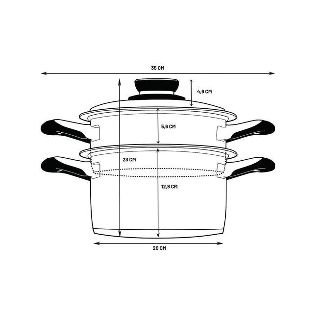 Cuiseur vapeur ECOVITAM en inox, tous feux, thermomètre intégré