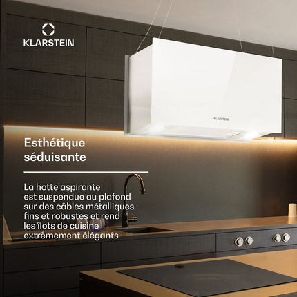 Hotte décorative îlot KLARSTEIN Kronleuchter îlot 60cm 590m³/h LED blanc
