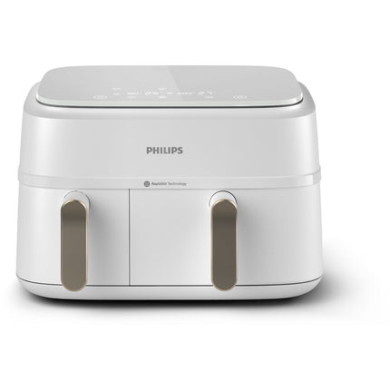 Airfryer PHILIPS NA353/10 friteuse sans huile double panier Blanc/Doré, Série 3000 9L (3+6L)