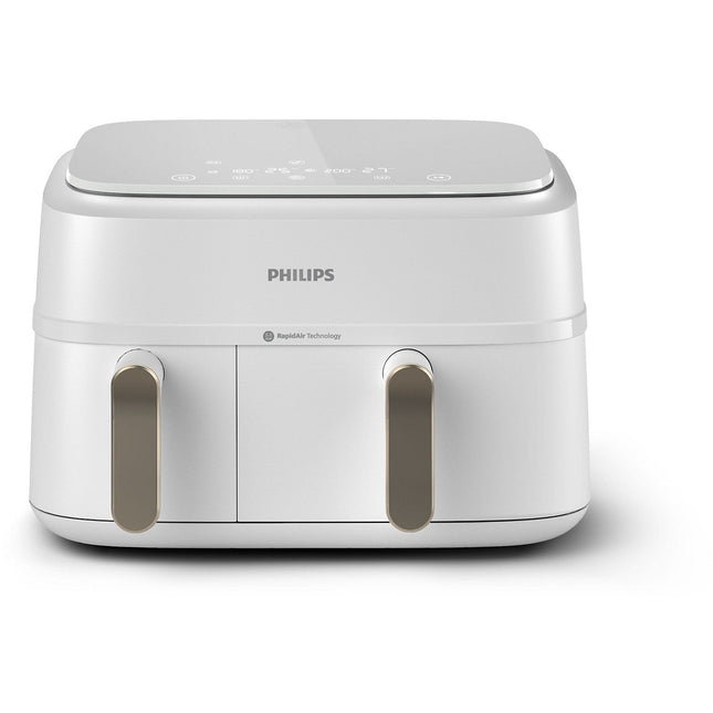 Airfryer PHILIPS NA353/10 friteuse sans huile double panier Blanc/Doré, Série 3000 9L (3+6L)