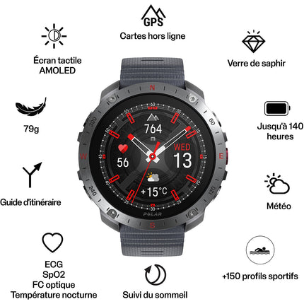 Montre sport POLAR GRIT X2 PRO Night Black S-L + H10