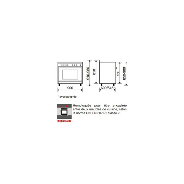 Piano de cuisson gaz GLEM GE960CVBK2