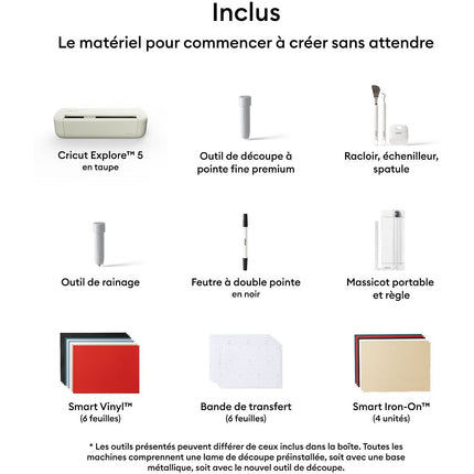 Machine de découpe CRICUT Pack Explore 5 Crème