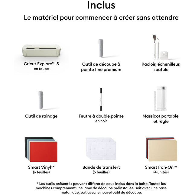 Machine de découpe CRICUT Pack Explore 5 Crème