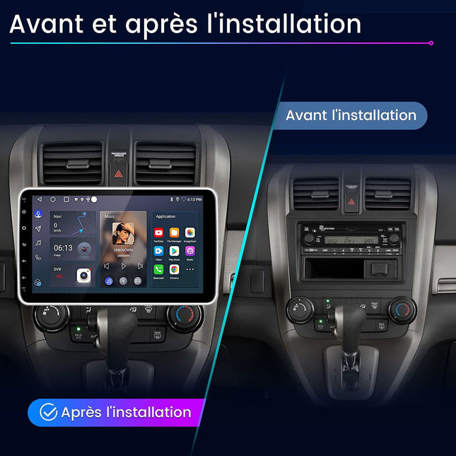 Autoradio connecté JUNSUN 1 DIN 10.1"mit Carplay GPS WIFI BT 4+64G