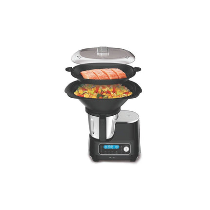 Robot cuiseur MOULINEX Clickchef noir HF456810 + cuiseur vapeur