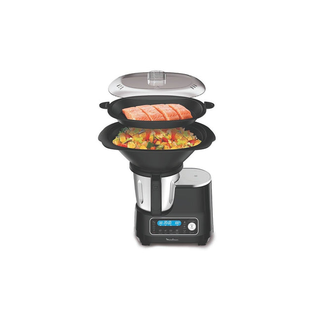 Robot cuiseur MOULINEX Clickchef noir HF456810 + cuiseur vapeur