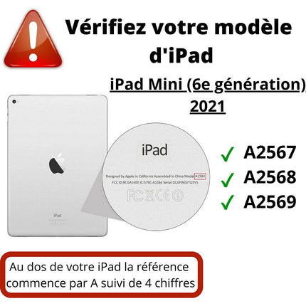 Coque PHONILLICO iPad Mini 6 - Etui 360 Noir