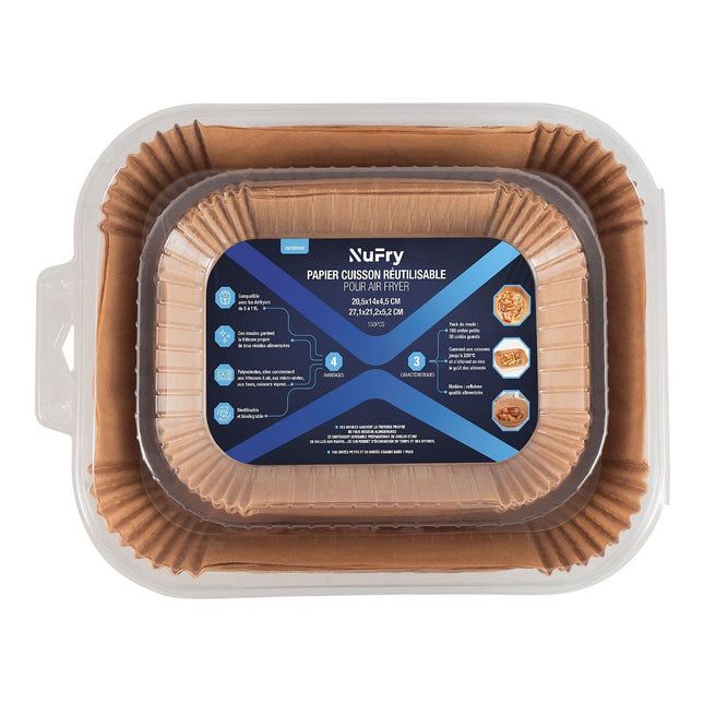 Papier cuisson NUFRY Airfryer Paperpack 150 pièces